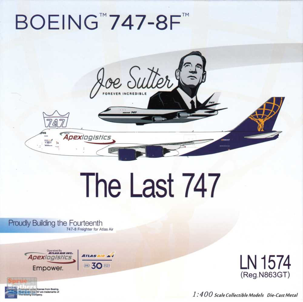 NGM78015 1:400 NG Model Atlas Air (Apex Logistics) B747-8F Reg