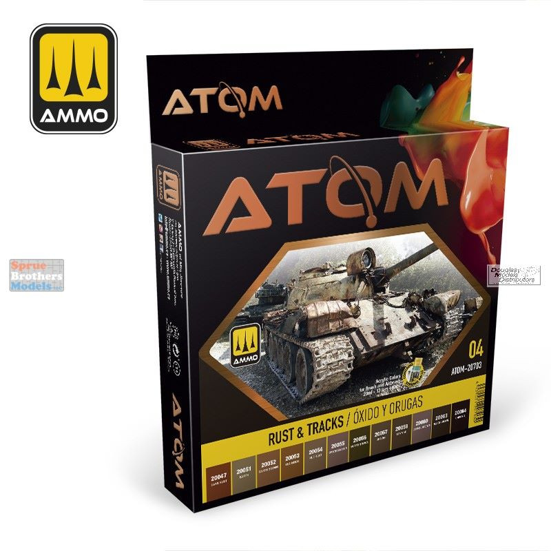 AMMAT20703 AMMO by Mig ATOM Paint Set - Rust & Tracks - Sprue