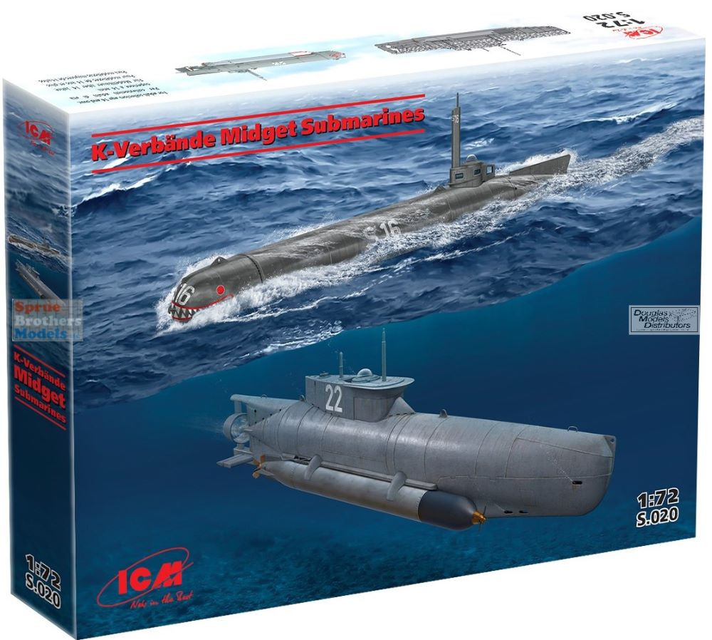 ICMS020 1:72 ICM K-Verbande Midget Submarines (Seehund & Molch