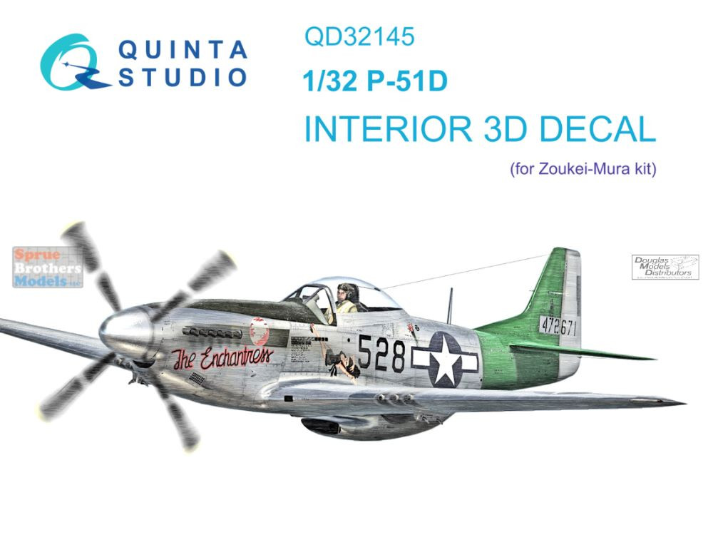 QTSQD32145 1:32 Quinta Studio Interior 3D Decal - P-51D Mustang