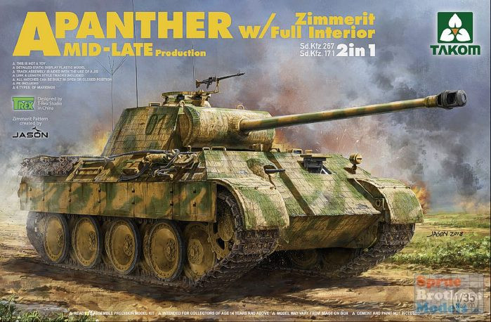 Handmade Panther A Model with Zimmerit and Track Sag