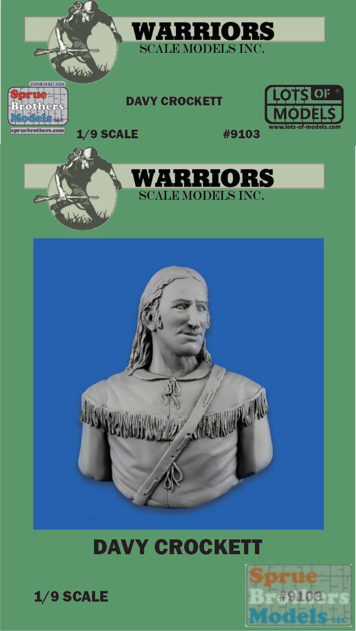 WARN09103 1:9 Warriors Scale Models - Davy Crockett Bust - Sprue ...