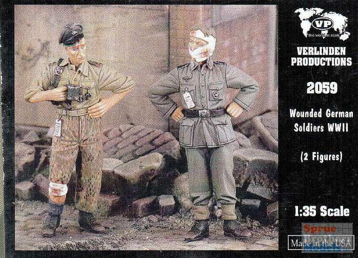 Maquette Militaire Verlinden Productions 1959 "Wounded Marine & Corpsman" - Échelle 1/35, Occasion (emballage Ouvert)