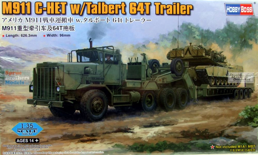 Maquette Hobby Boss 1/35 M911 C-HET Camion Avec Remorque - Kit Plastique 700 Pièces - Pour Modélisme