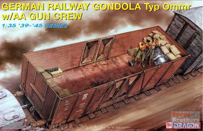 Maquette DRAGON 1/35 – German Railway Flatcar Typ Ommr Avec équipage MG – Réf 6085 – Neuf