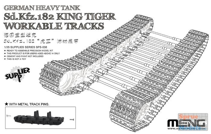 MNGSPS038 135 Meng Sd.Kfz.182 King Tiger Workable Tracks Sprue