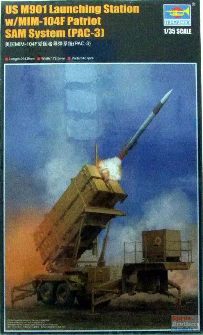 Patriot Sam System.drawing TRP01040 1:35 Trumpeter US M901 Launching Station with MIM-104F Patriot ...