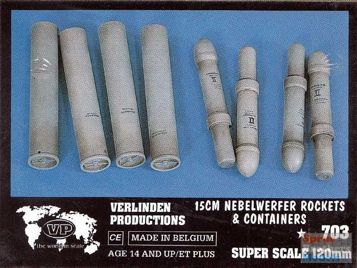 VER0703 120mm Verlinden 15cm Nebelwerfer Rockets & Containers - Sprue ...