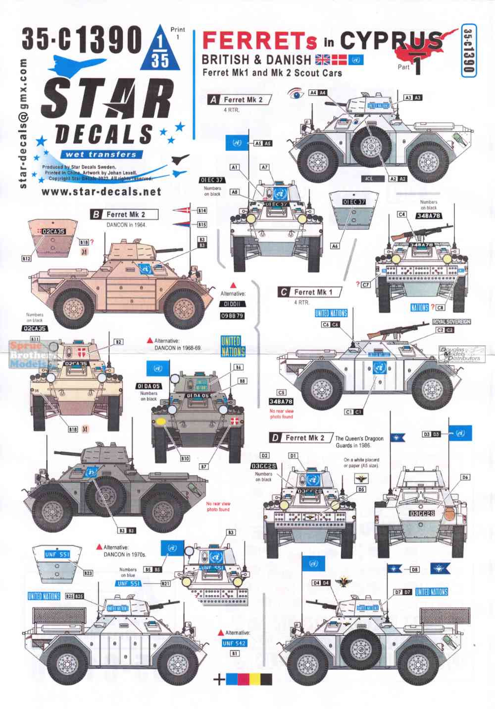 SRD35C1390 135 Star Decals Ferrets in Cyprus Pt 1 British and Danish