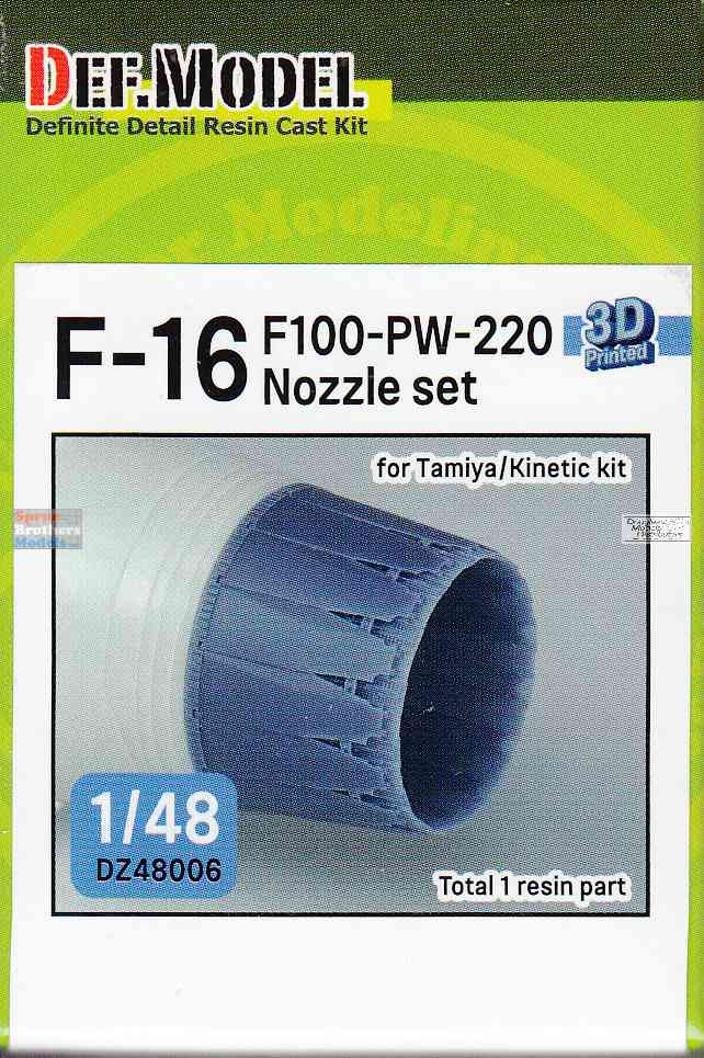 Ufv Kin Kit DEFDZ48006 1:48 DEF Model F-16 Falcon F100-PW-220 Nozzle Set (TAM/KIN ...