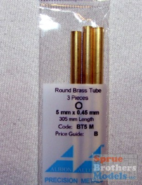 4pcs Albion Alloys Brass Tube Round 1 x 0.3mm alb-bt1m 