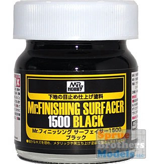 GUNSF288 Gunze Sangyo Black Mr Finishing Surfacer 1500 Liquid 40ml