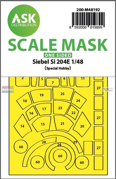 ASKM48192 1:48 ASK/Art Scale Mask - Siebel Si 204E (SPH kit)