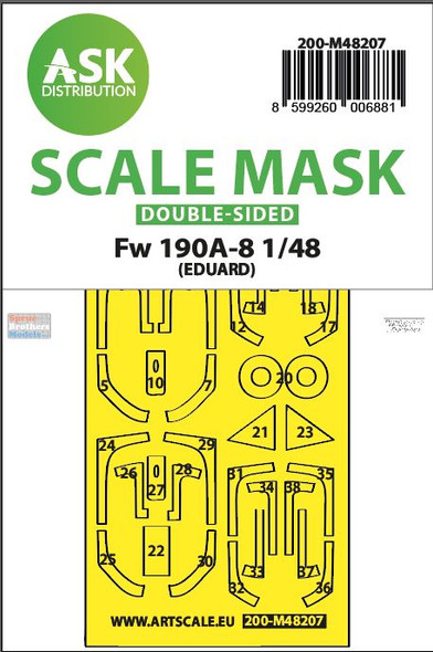 ASKM48207 1:48 ASK/Art Scale Double Sided Mask - Fw190A-8 (EDU kit)