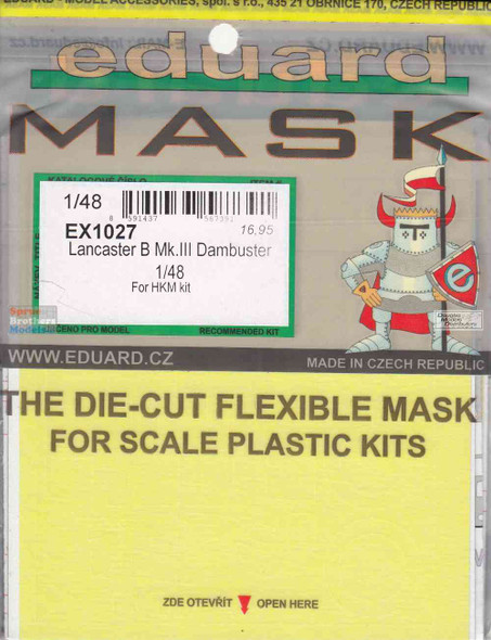 EDUEX1027 1:48 Eduard Mask - Lancaster B Mk.III Dambuster (HKM kit)