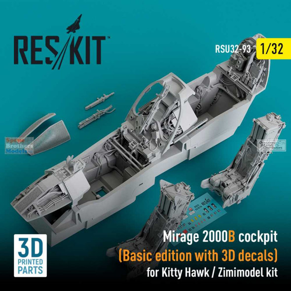 RESRSU320093U 1:32 ResKit Mirage 2000B Cockpit Basic Edition (ZIM kit)