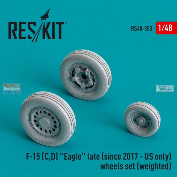RESRS480353 1:48 ResKit F-15C F-15D Eagle Weighted Wheels Set (since 2017 - US only)