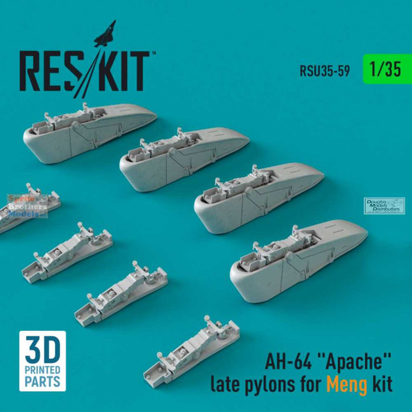 RESRSU350059U 1:35 ResKit AH-64 Apache Late Pylons (MNG kit)