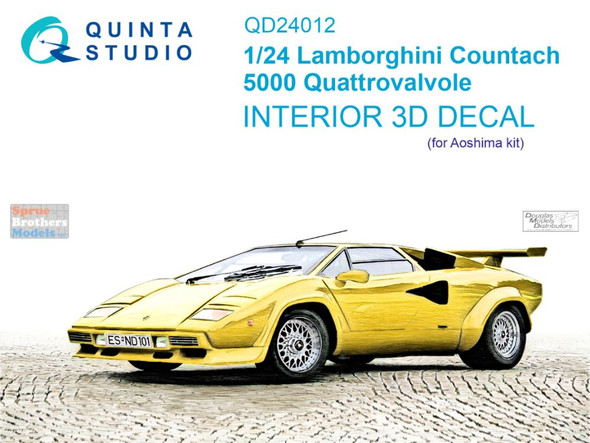 QTSQD24012 1:24 Quinta Studio Interior 3D Decal - Lamborghini Countach 5000 Quattrovalvole (AOS kit)