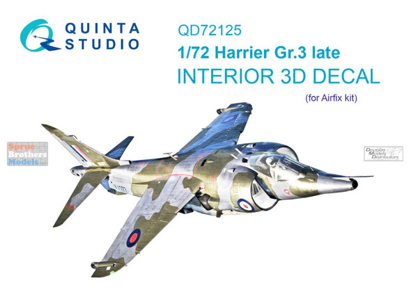 QTSQD72125 1:72 Quinta Studio Interior 3D Decal - Harrier GR.3 Late (AFX kit)