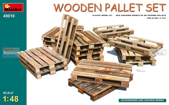MIA49016 1:48 Miniart Wooden Pallet Set