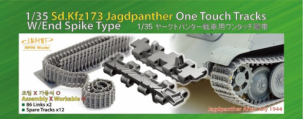 INFIMA35003 1:35 Infini Model Sd.Kfz.173 Jagdpanther One Touch Tracks with End Spike Type