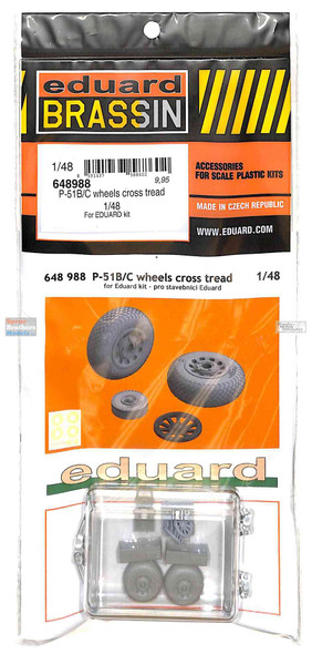 EDU648988 1:48 Eduard Brassin - P-51B P-51C Mustang Wheels Cross Tread (EDU kit)