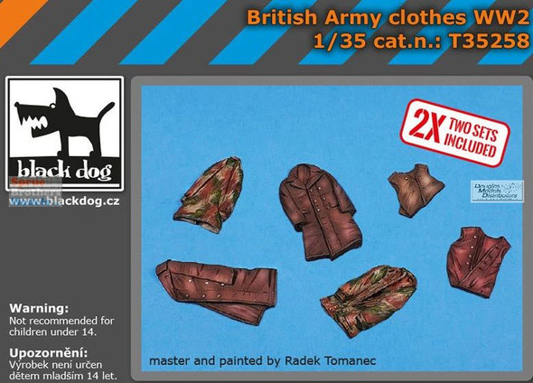 BLDT35258T 1:35 Black Dog WW2 British Army Clothes