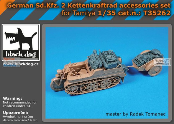 BLDT35262T 1:35 Black Dog Sd.Kfz.2 Kettenkraftrad Stowage Accessories Set (TAM kit)