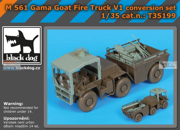 BLDT35199T 1:35 Black Dog M561 Gama Goat Fire Truck V1 Conversion Set (TAM kit)