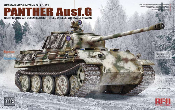 RFMRM5112 1:35 Rye Field Model Panther Ausf.G Sd.Kfz.171 with Night Sights & AD Armor