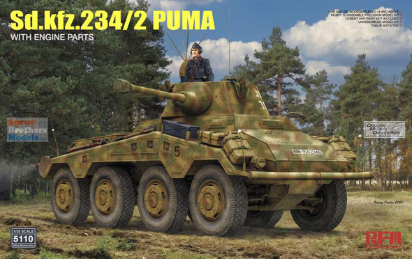 RFMRM5110 1:35 Rye Field Model Sd.Kfz.234/2 Puma with Engine Parts