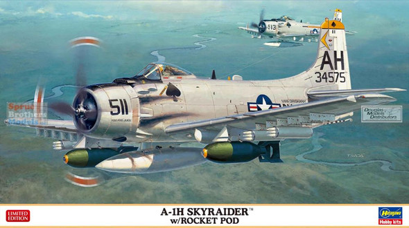 HAS02466 1:72 Hasegawa A-1H Skyraider with Rocket Pod