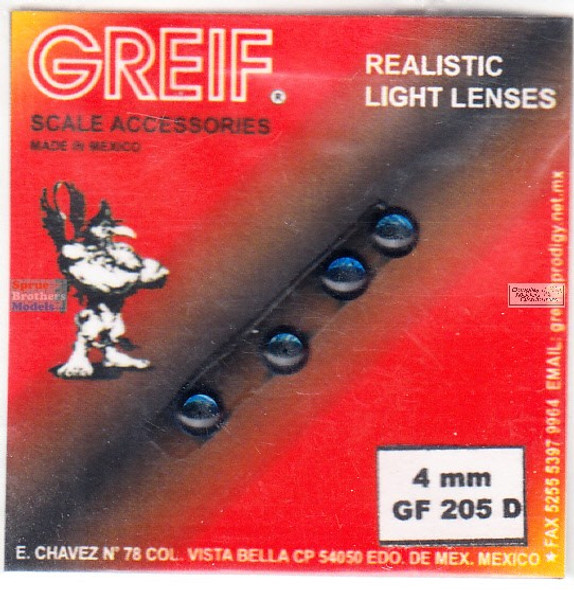 GRF205D Greif Realistic Light Lenses - 4mm Blue (4 pcs)