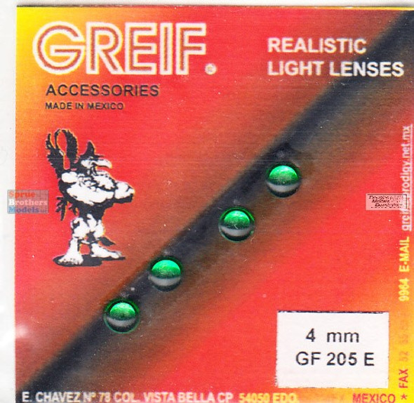 GRF205E Greif Realistic Light Lenses - 4mm Green (4 pcs)