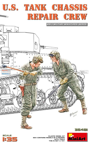 MIA35481 1:35 MiniArt US Tank Chassis Repair Crew Figure Set