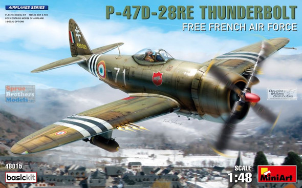 MIA48015 1:48 Miniart P-47D-28RE Thunderbolt Free French Air Force [Basic Kit]