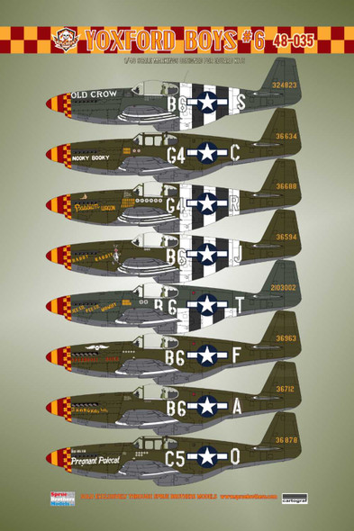 BMA48035 1:48 Bullseye Model Aviation Decals - P-51B P-51C Mustang Yoxford Boys #6