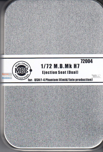 MCC72004 1:72 Mini Craft Collection MB Mk.H7 Ejection Seat Set (for US Navy F-4 Phantom Mid/Late)