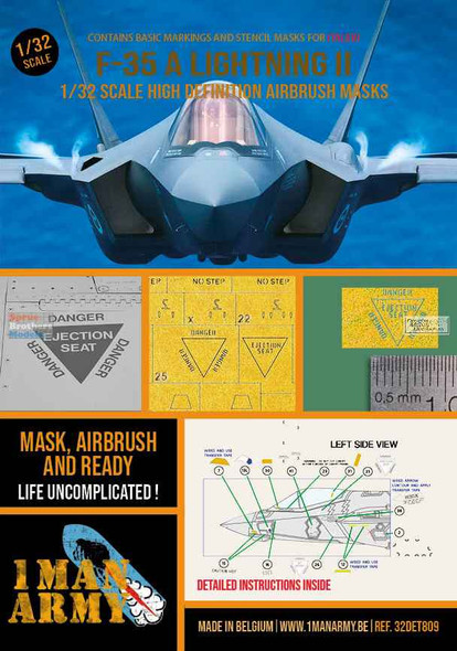 OMA32DET809 1:32 1Man Army Basic Markings & Stencil Masks - F-35A Lightning II (ITA kit)