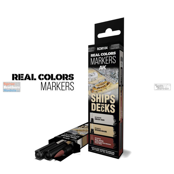 AKIRCM0104 AK Interactive Real Color Marker Set - Ships & Decks