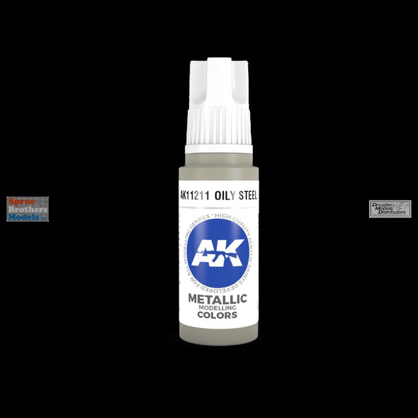 AKI011211 AK Interactive 3Gen Acrylic Paint 17ml - Oily Steel