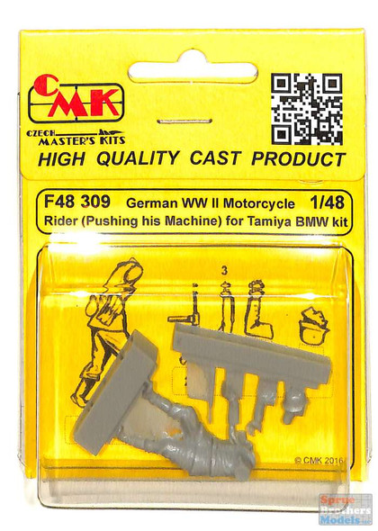 CMKF48309 1:48 CMK Figures - German WW2 Motorcycle Rider (Pushing his Machine)