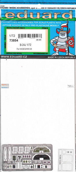 EDU73854 1:72 Eduard Color PE - B-24J Liberator Detail Set (HAS kit)