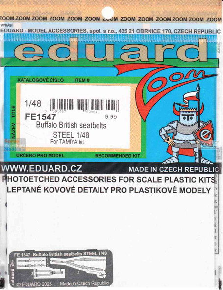 EDUFE1547 1:48 Eduard Color Zoom PE - Buffalo Seatbelts [British Version] (TAM kit)