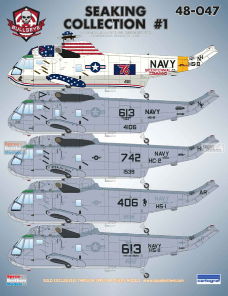 BMA48047 1:48 Bullseye Model Aviation Decals - SH-3 Sea King Collection #1