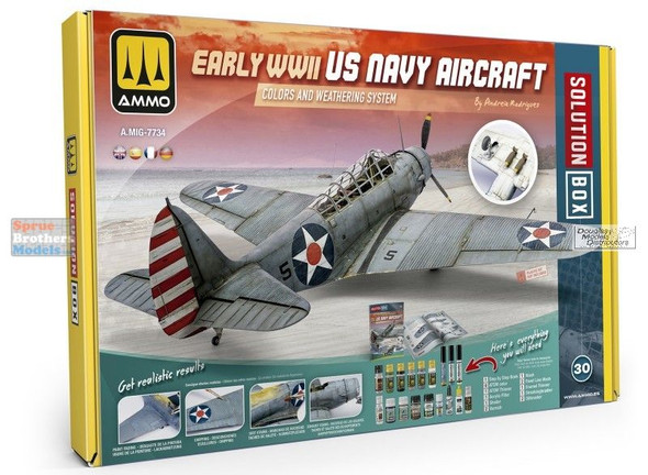 AMM7734 AMMO by Mig Solutions Box - Early WW2 US Navy Aircraft Colors and Weathering System