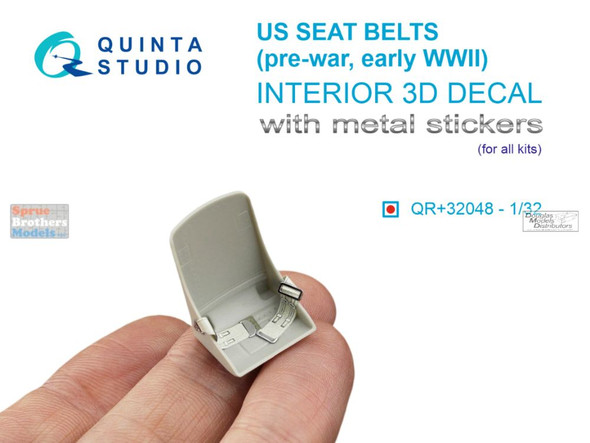 QTSQR32048R 1:32 Quinta Studio Interior 3D Decal - Pre-War/Early WW2 US Seatbelts