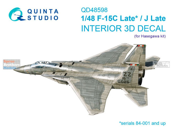 QTSQD48598 1:48 Quinta Studio 3D Decal - F-15C Late F-15J Late Eagle (HAS kit)