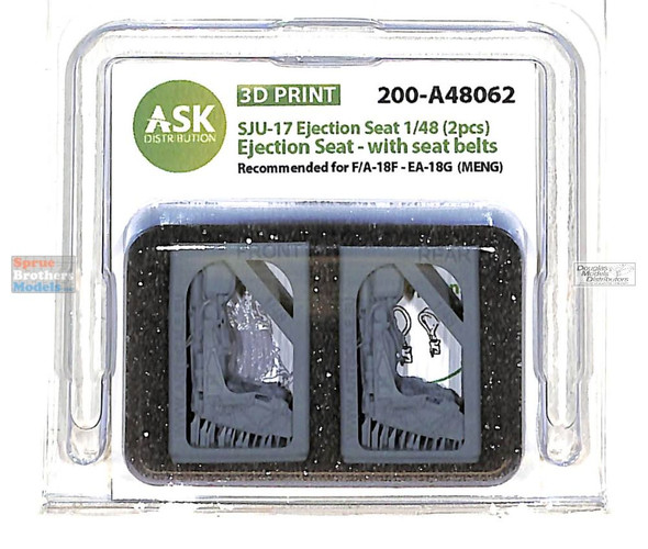 ASKA48062 1:48 ASK/Art Scale SJU-17 Ejection Seats with Seatbelts for F-18F Super Hornet EA-18G Growler (MNG kit)